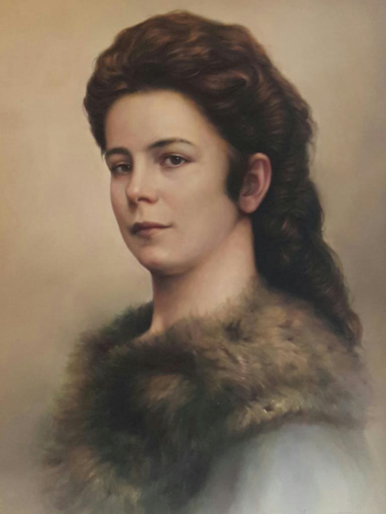  SISSI Elisabeth Eugenie von Wittelsbach Painting Oil on Canvas Size:70x50 cm Private Collection 